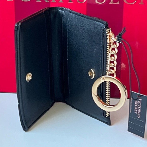 Victoria’s Secret Black Chevron Quilted Foldover Card Case ~ NWT & Bag - Picture 13 of 16